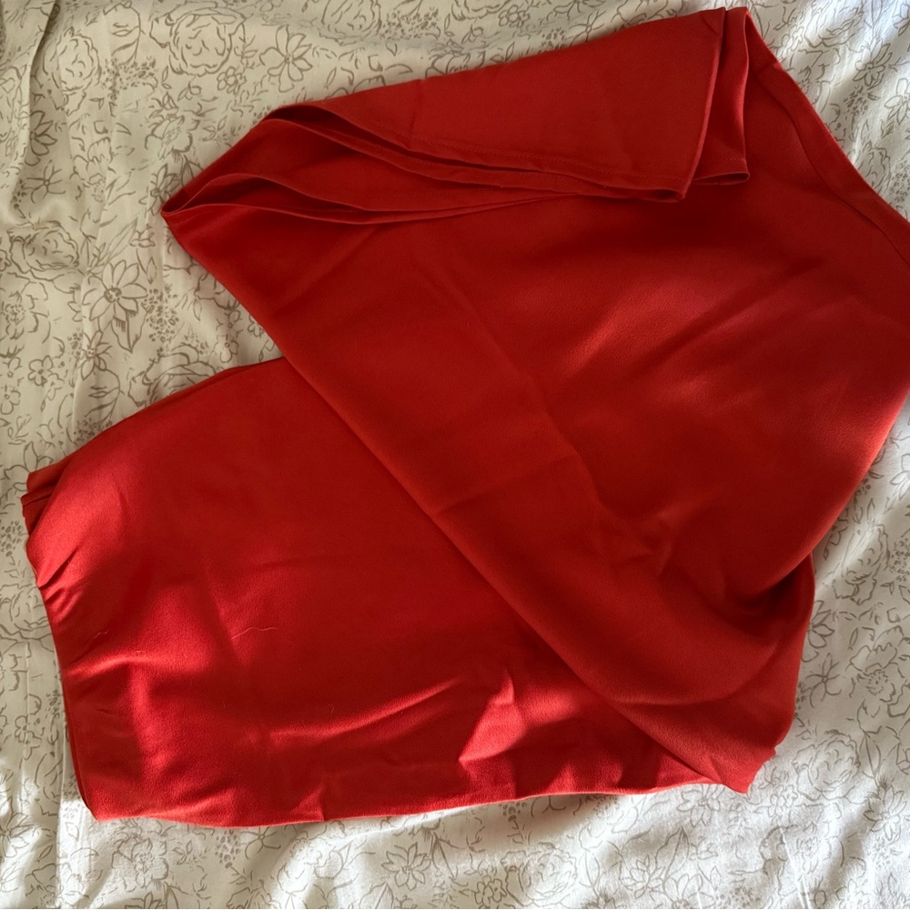 Elegant Red Wrap Skirt